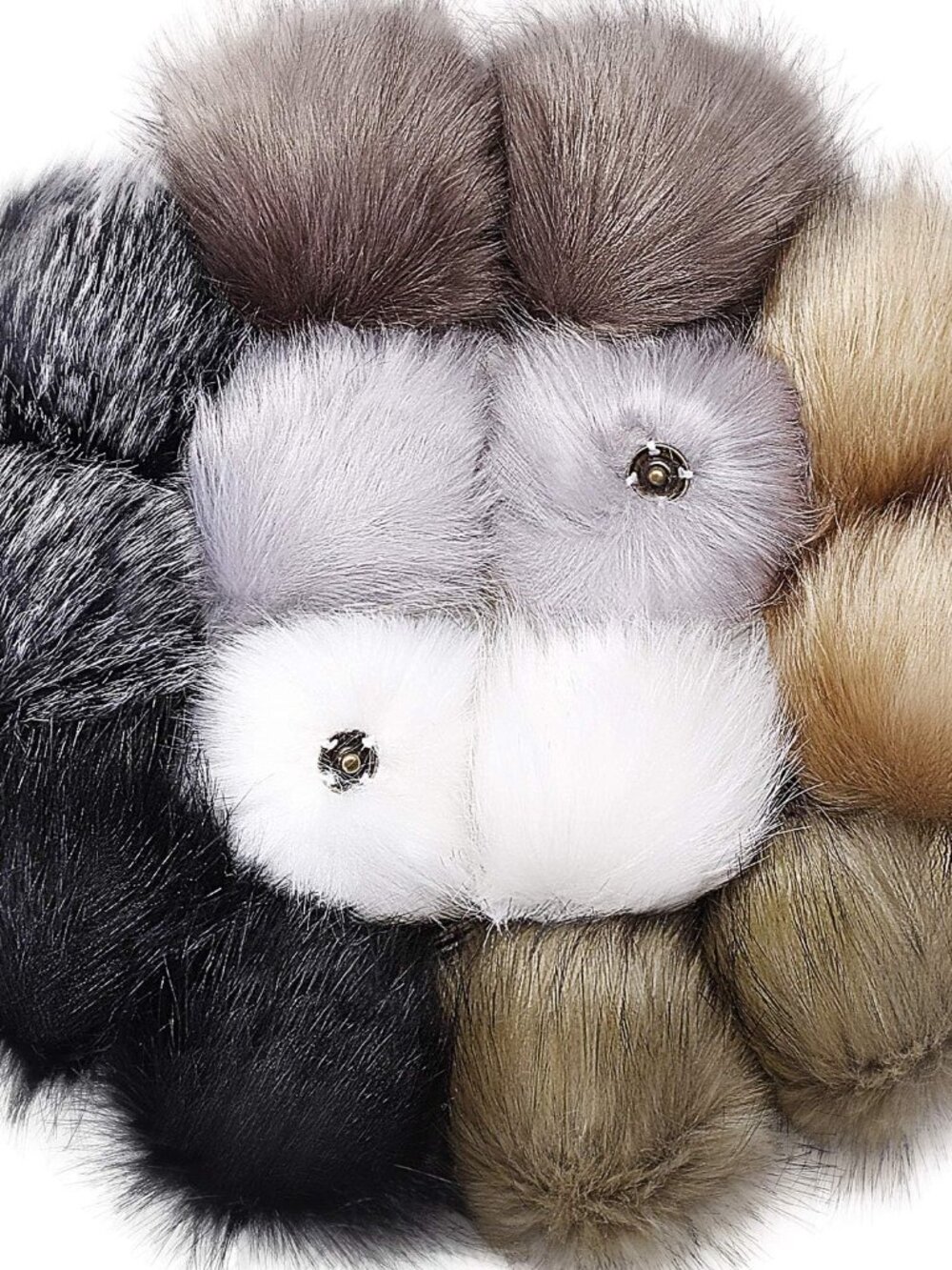 14 Pcs Faux Fur Pom Poms Removable Fluffy Balls for Hats, Multicolor
